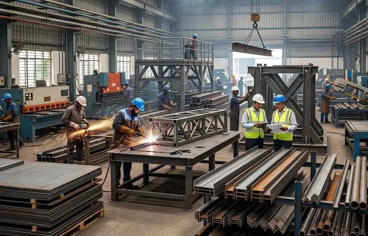 Expert mild steel structure fabrication services in Hyderabad.