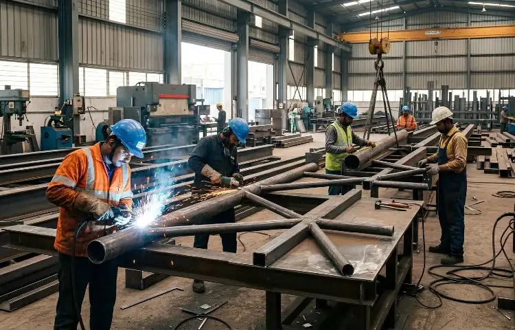 High-quality mild steel structures manufactured by a fabrication company in Bhubaneswar.