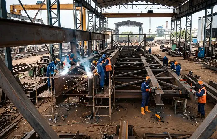 Professional metal fabrication services for industrial and commercial projects in Bhubaneswar