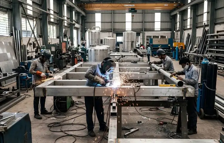 High-durability stainless steel components manufactured for infrastructure projects in Punjab
