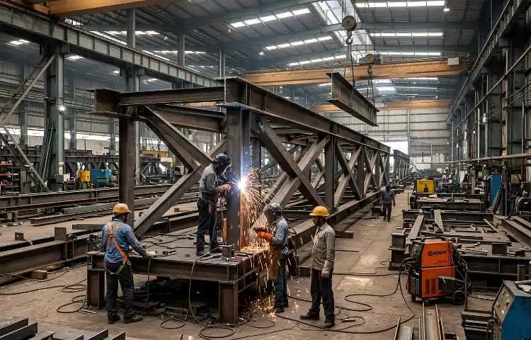 Heavy-duty structural fabrication services for factories and warehouses in Punjab