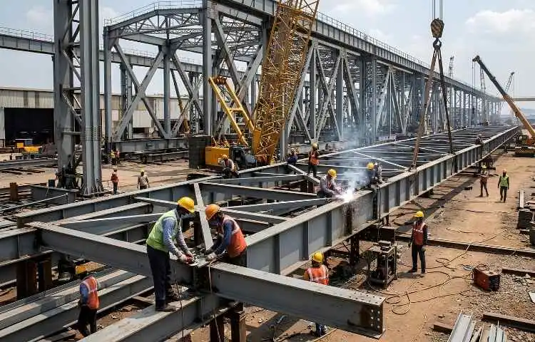 Heavy steel fabrication services for factories and commercial facilities in Jaipur