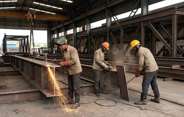 Custom steel framework manufacturing supporting infrastructure development in Haryana